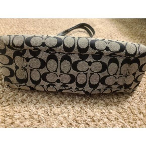 💸SOLD EUC Coach Signature Black Gray Handbag Purse & Matching Wallet - Picture 6 of 16